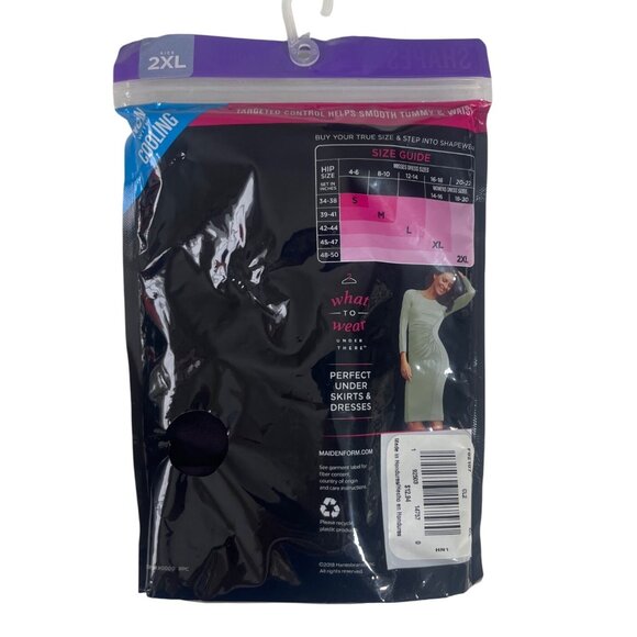 Maidenform Flexees Hi Waist Boyshort Shapewear 2XL New Firm Control Black - Picture 2 of 6